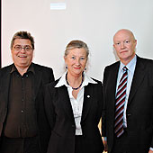 Romulo Enmark, rektor på Högskolan i Halmstad, Lena Nordholm, rektor på Högskolan i Borås och Thomas Andersson, rektor på Högkolan i Jönköping.