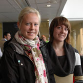 Marie Lind och Linnea Svensson besökte entreprenörsdagen.