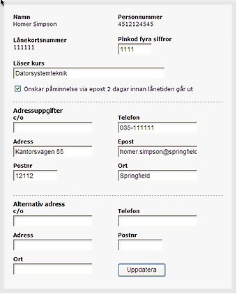 Mina låntagaruppgifter