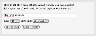 Enkl sökning i HULDA