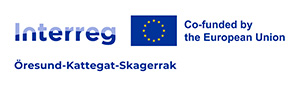 Interreg Öresund Skagerak Kattegat logo. Co-funded by the EU.