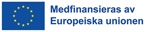 Logotyp på EU-flaggan och texten "Medfinansieras av Europeiska unionen". Bild.