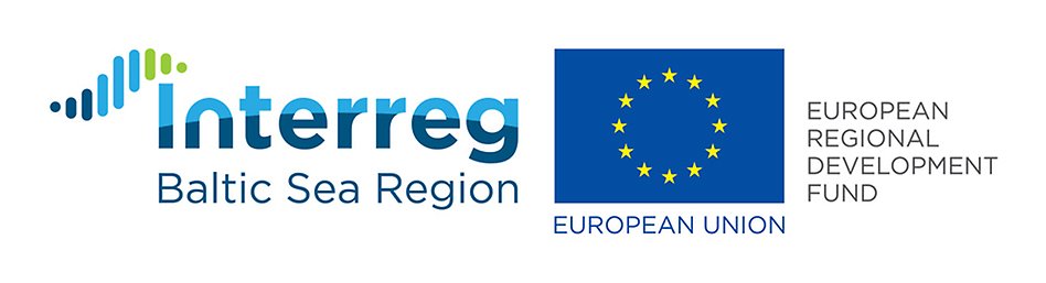 Logotype Interreg and the EU. Illustration. 