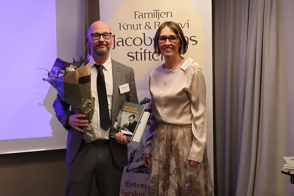 Joakim Tell and Monica Eklund, daughter of Knut and Ragnvi Jacobsson. Photo