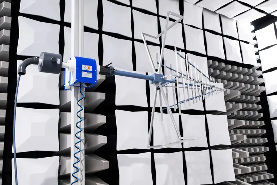 Antenn i testkammare.