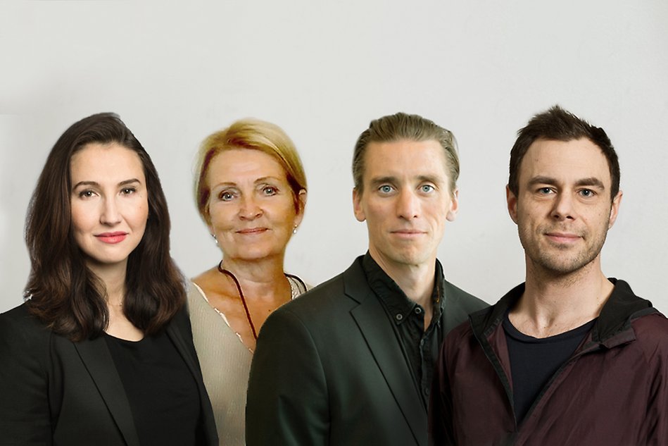 Kollage av fyra porträttbilder, två kvinnor, två män. Foto