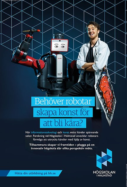 Behöver robotar skapa konst för att bli kära – Högskolan i Halmstad annons