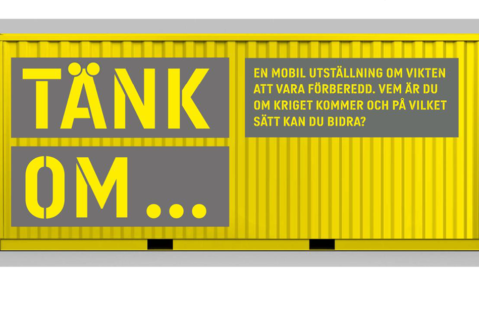 Gul bild med texten Tänk om