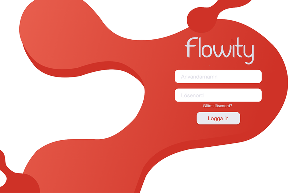 Skärmbild av inloggningssida för tjänsten Flowity.