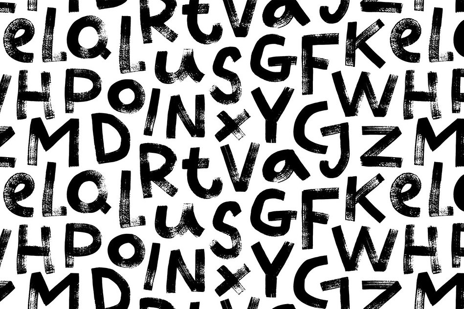Black letters in jumble on a white background.